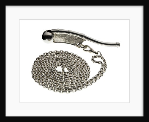 Silver boatswain's call used by Mr Reynolds, Boatswain of Royal Yacht 'Victoria & Albert' by Hilliard & Thomason