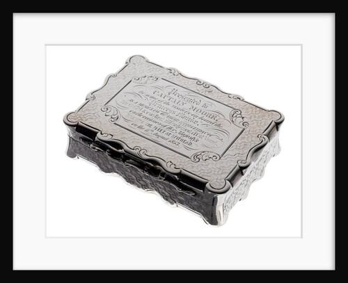 Silver box presented to Captain Moore of the 'Princess Maude' by David Pettifer
