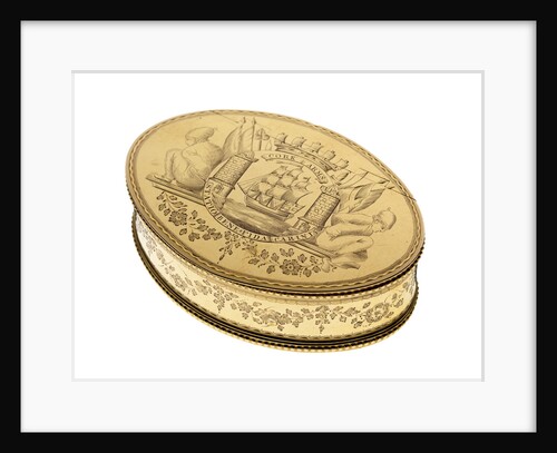 Gold freedom box presented by the City of Cork on 16 September 1782 to Admiral Lord George Brydges Rodney (1719 -92) by William Reynolds