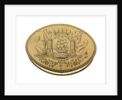 Gold freedom box presented by the City of Cork on 16 September 1782 to Admiral Lord George Brydges Rodney (1719 -92) by William Reynolds