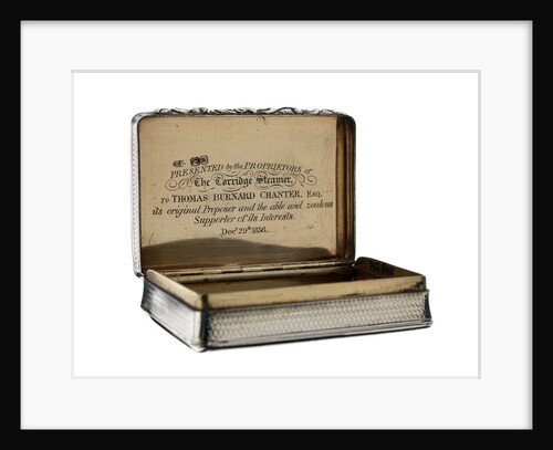 Silver snuff box presented to Thomas Burnard Chanter (1797-1874) by Thomas Edwards