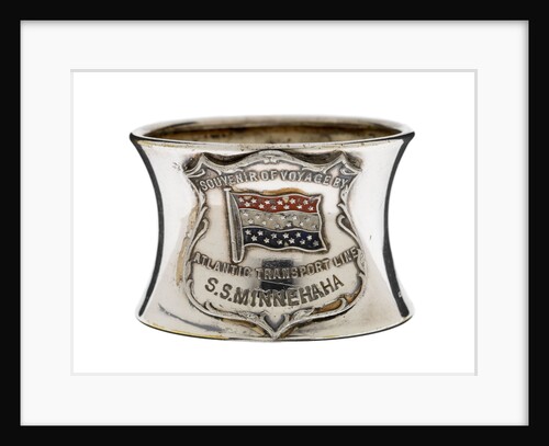 Silver-plated napkin ring, a souvenir of SS 'Minnehaha' by unknown