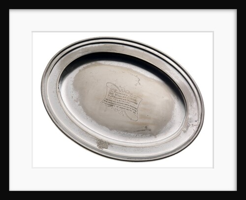 Electroplated dish from the wreck of RMS 'Niagara', salvaged in 1941 by Walker & Hall