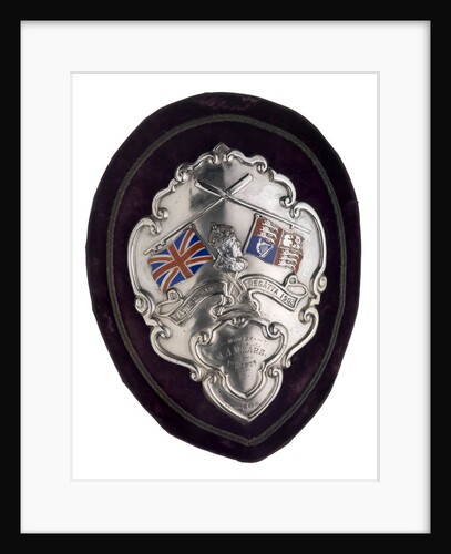 Arm badge (brassard) won at the Eastern Thames Regatta 1902, attached to sleeve of prize coat by D.G.C.