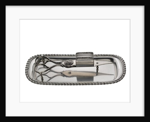 Tray for candle snuffers which belonged to Captain James Cook (1728-1779) and his wife Elizabeth; it is part of a set with the candle snuffers (PLT0029) by unknown