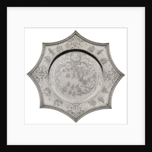 Silver dish commemorating the capture of the Spanish silver fleet by the Dutch Admiral Piet Hein (1577-1629) in 1628 in the bay of Matanzas by Andreas Kauxdorf