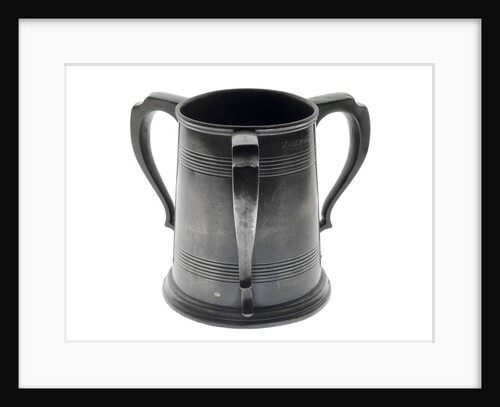 Pewter tankard won at the RNAV cutter race, 1890 by James Dixon & Sons