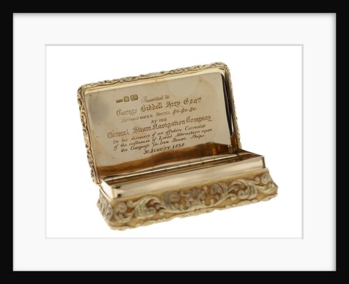 Gold snuff box presented to Sir George Biddell Airy (1801-1892) by the General Steam Navigation Company in 1838 by Alexander James Strachan