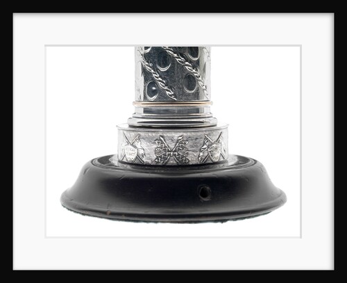 One of a pair of matching Sheffield plate candlesticks commemorating the victories of Admirals Richard Howe, John Jervis, Adam Duncan and Horatio Nelson by unknown