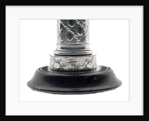 One of a pair of matching Sheffield plate candlesticks commemorating the victories of Admirals Richard Howe, John Jervis, Adam Duncan and Horatio Nelson by unknown