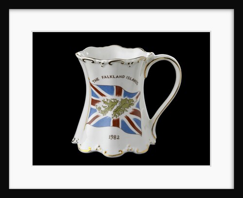 Shaped mug with gilt scrolling rims commemorating the Falklands War, 1982 by St George Fine Bone China