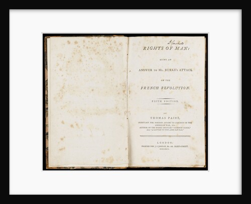 Thomas Paine, 'Rights of Man' by Thomas Paine