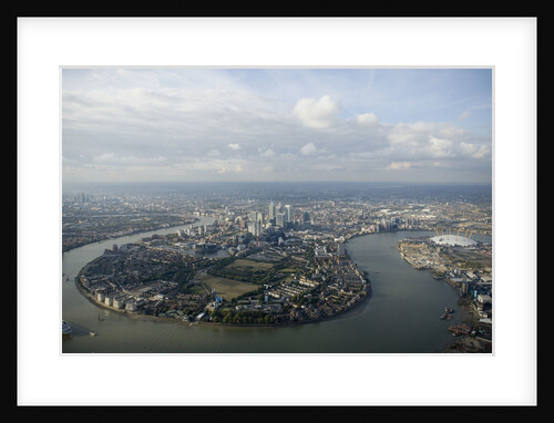 Aerial view of Isle of Dogs and river Thames, London by National Maritime Museum