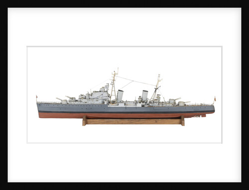 Full hull exhibition model of  cruiser HMS 'Argonaut' (1941) by M.A. Batchelor