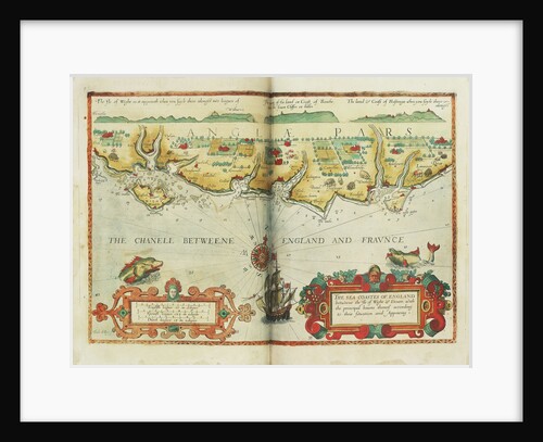The sea coastes of England between the Isle of Wight and Dover, with the principal havens thereof according to their situation and appearing by Lucas Janz Waghenaer