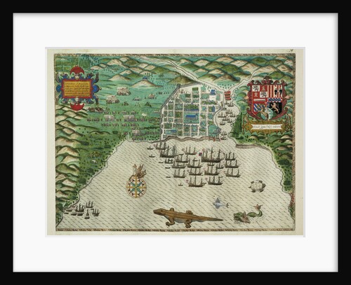 Map of Santo Domingo by Baptista Boazio