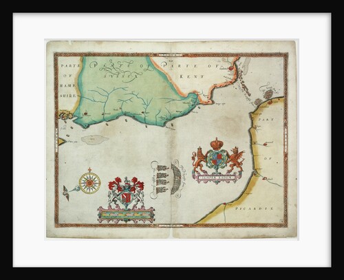 Map of 'The pursuit to Calais, 4 - 6 August 1588' by Robert Adams; Augustine Ryther