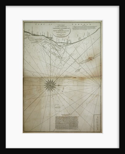 A new chart of the coast from Lowestoff to Hasbrough including Yarmouth Roads and Sands, Hasbrough Gatt, and the new lights by John Diston