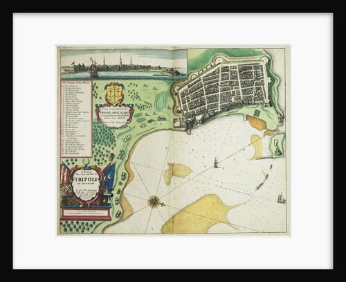A map of the city and port of Tripoli in Barbary by John Seller