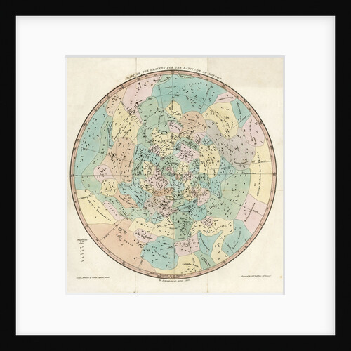Constellation card, Urania's mirror, Chart of the Heavens for the Latitude of London by Sidney Hall