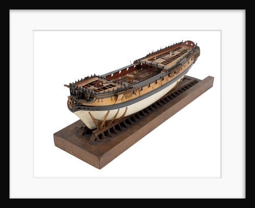 Model of a warship (1757); frigate fifth rate, 32 guns by unknown