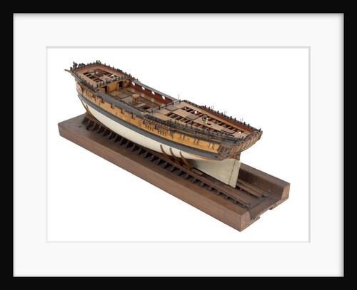 Model of a warship (1757); frigate fifth rate, 32 guns by unknown