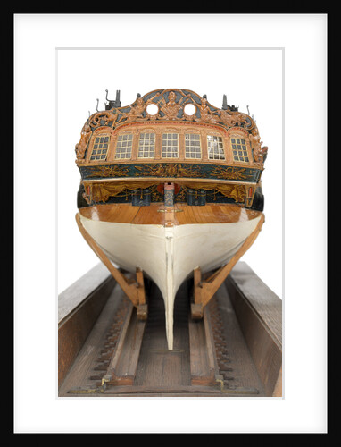 Model of a warship (1757); frigate fifth rate, 32 guns by unknown