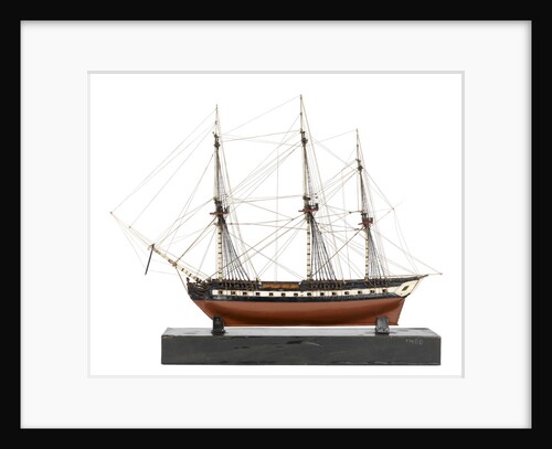 A model of a warship (1800), French, frigate, 44-48 gun by unknown