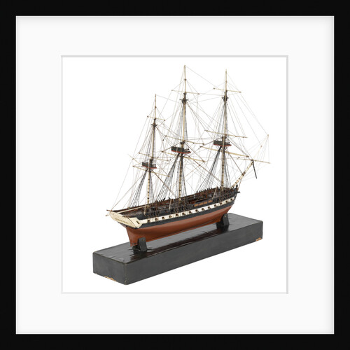 A model of a warship (1800), French, frigate, 44-48 gun by unknown