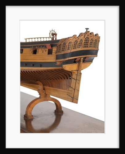 A model of a warship; 22 guns by unknown