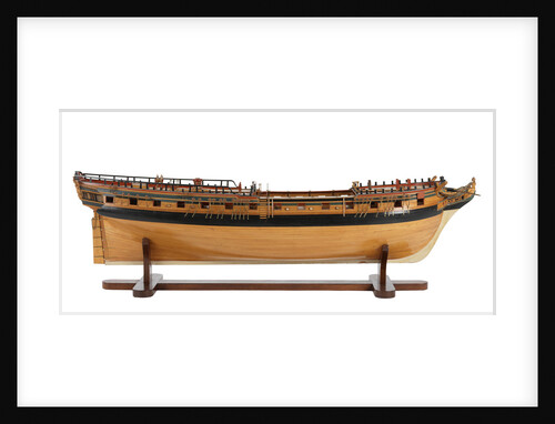 Contemporary full hull model 'Minerva' (1780), a 38-gun frigate by G.W. French