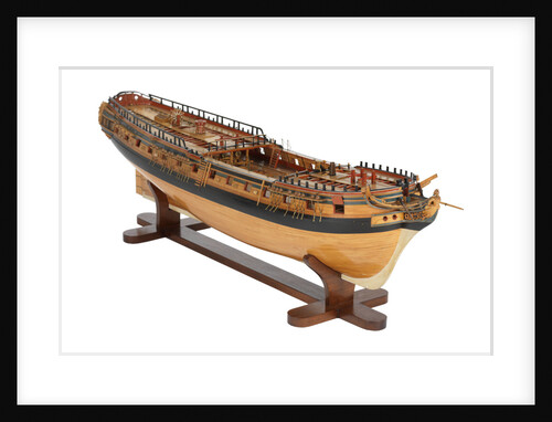 Contemporary full hull model 'Minerva' (1780), a 38-gun frigate by G.W. French