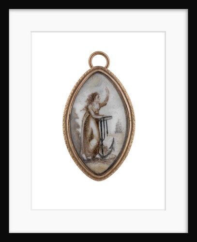 Symbolic female figure with an anchor, representing 'Hope' by unknown