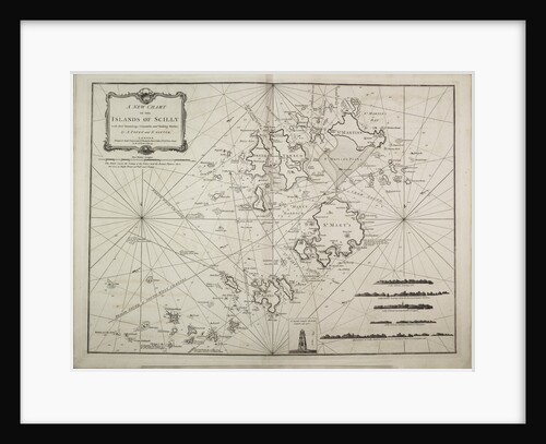 A new chart of the Islands of Scilly with their soundings, channels and sailing marks, by A. Tovey and N. Ginver by Robert Sayer; John Bennett