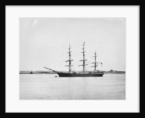 Photograph of a 3 masted ship 'Saint Leonards' (1864) 21st June 1872, off Tilbury, River Thames by unknown