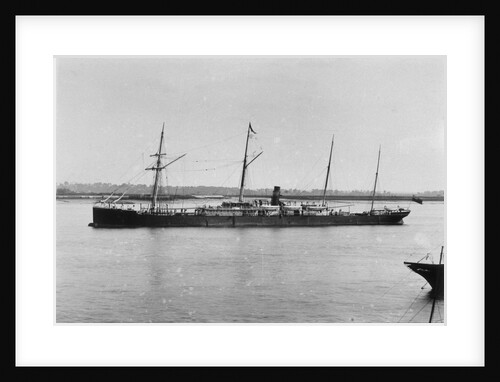 A photograph of the passenger/cargo liner “Duke of Devonshire” (1873) at moorings in Gravesend Reach, River Thames by Unknown