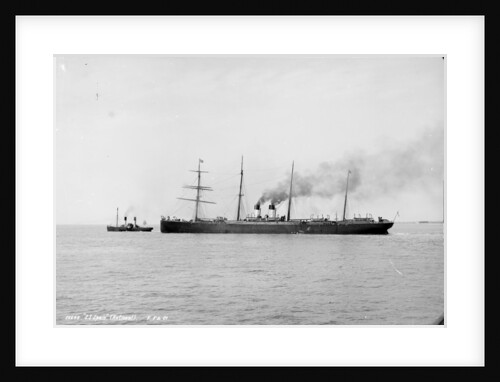 Passenger/cargo line SS 'Spain' (1871) under tow in the River Mersey by Francis Frith & Co.