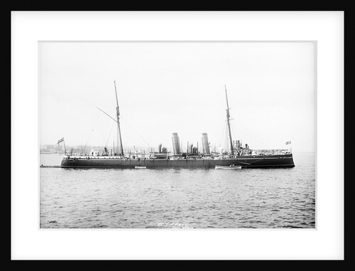HMS 'Pelorus' (1896) moored at Kingston, dhobey drying on the forecastle by Francis Frith & Co.