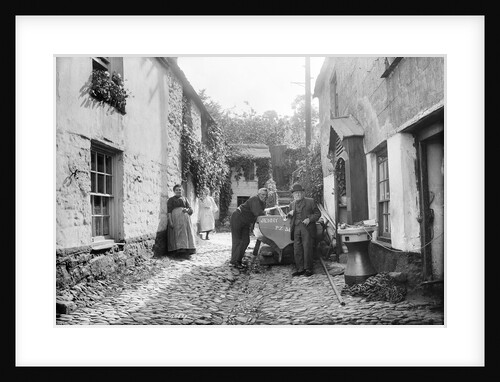 Newlyn Court, Cornwall. Old houses with fisher folk by Francis Frith & Co.