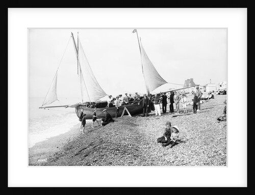 Bexhill Beach with holidaymakers, Sussex by Francis Frith & Co.