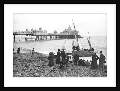 Eastbourne Pier, Beach and holidaymakers, Sussex by Francis Frith & Co.