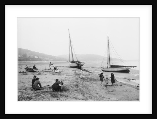 Grange-over-Sands Beach with children playing, Lancashire by Francis Frith & Co.