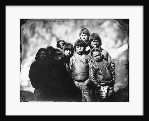 Group portrait of Inuit boys by Edward Augustus Inglefield