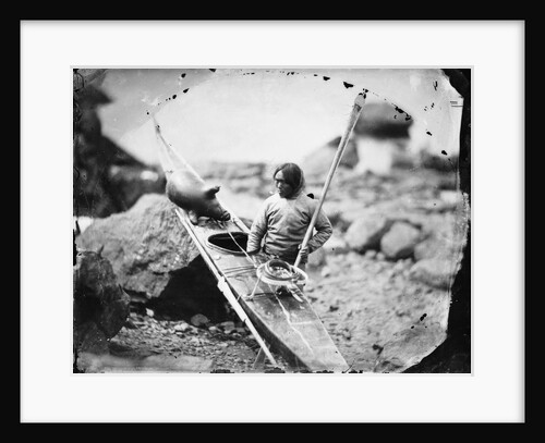 Inuit man with a kayak by Edward Augustus Inglefield