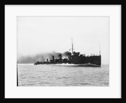 Torpedo boat destroyer HMS 'Nautilus' (1910) at speed on trials in 1911 by unknown