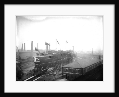HMS 'Sans Pareil' on the morning of her launch, Thames Iron Works by unknown