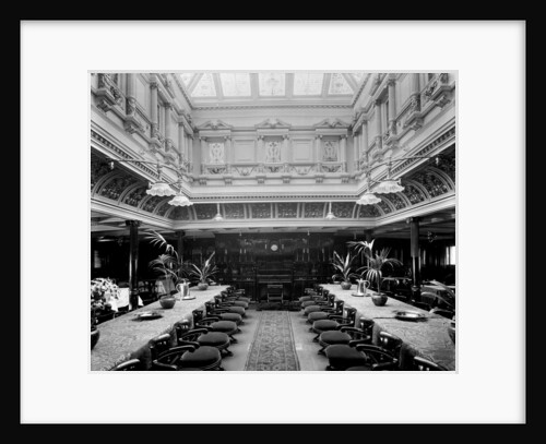 First Class Dining Salon on the 'Omrah' (1899) by Bedford Lemere & Co.
