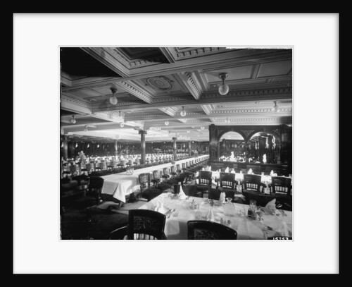 First Class Dining Saloon on the 'Lucania' (1893) by Bedford Lemere & Co.