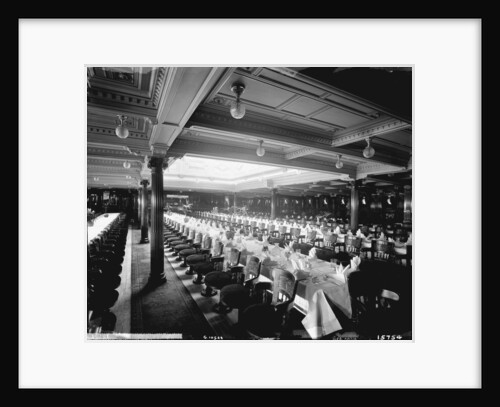 First Class Dining Saloon on the 'Lucania' (1893) by Bedford Lemere & Co.
