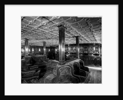 First Class Library on the 'Lucania' (1893) by Bedford Lemere & Co.